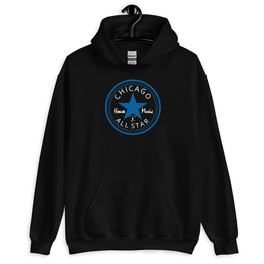 Chicago House Music All-Star royal/white print Unisex Hoodie