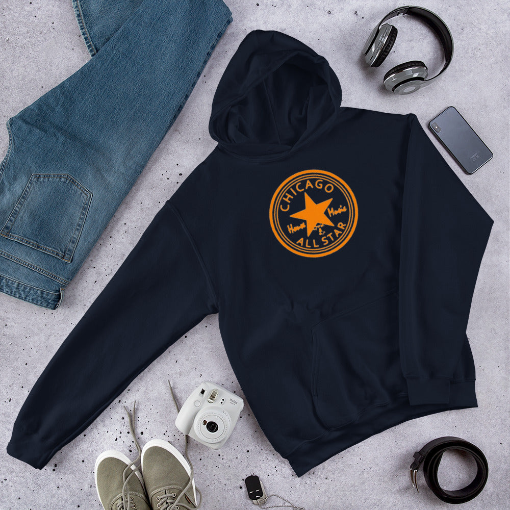 Chicago House Music All-Star orange print Unisex Hoodie