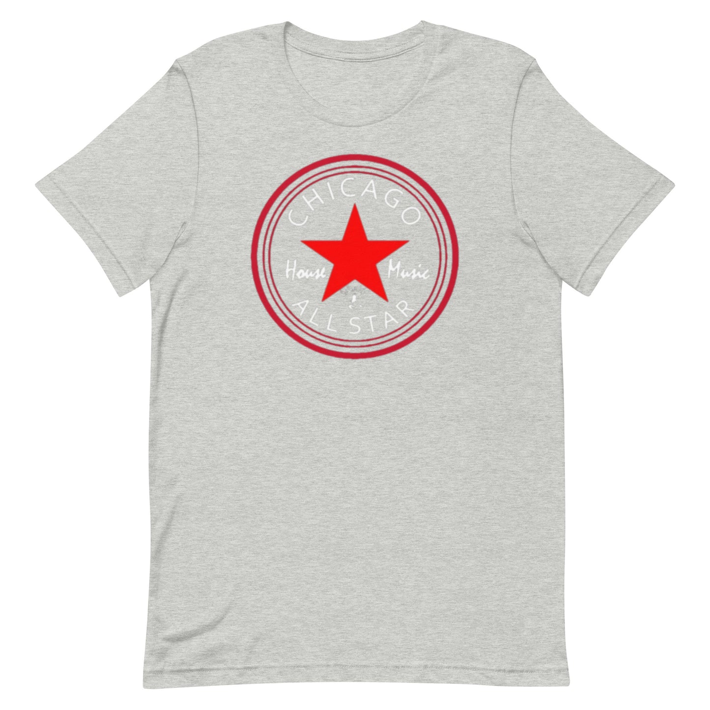 Chicago House Music All-Star, red star with white print (IHB) Unisex t-shirt