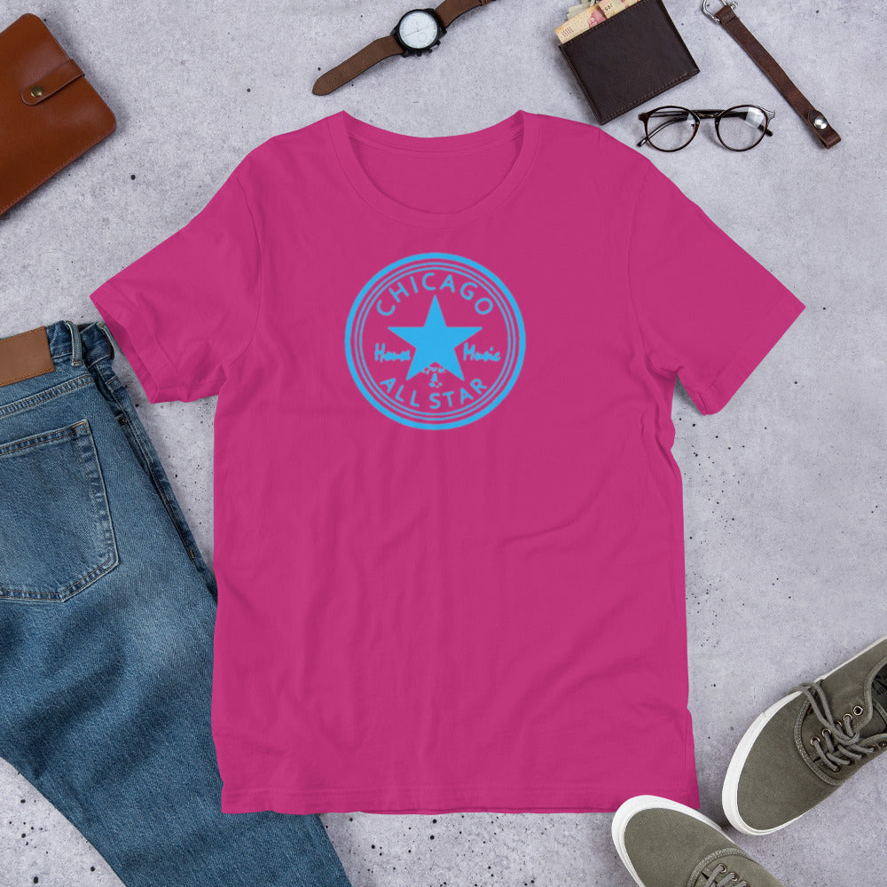 Chicago House Music All-Star lite blue print Unisex t-shirt