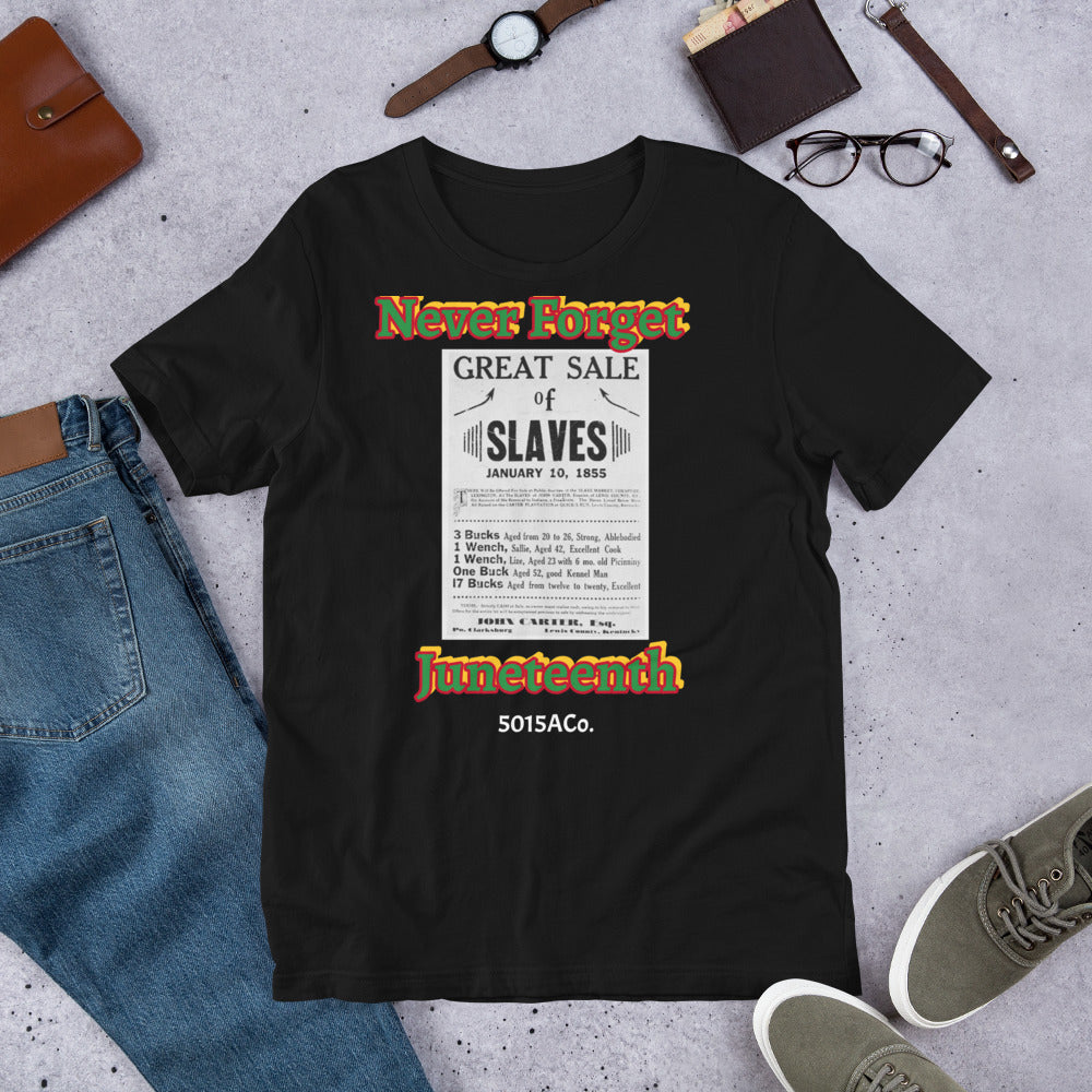 Never Forget Juneteenth Unisex t-shirt