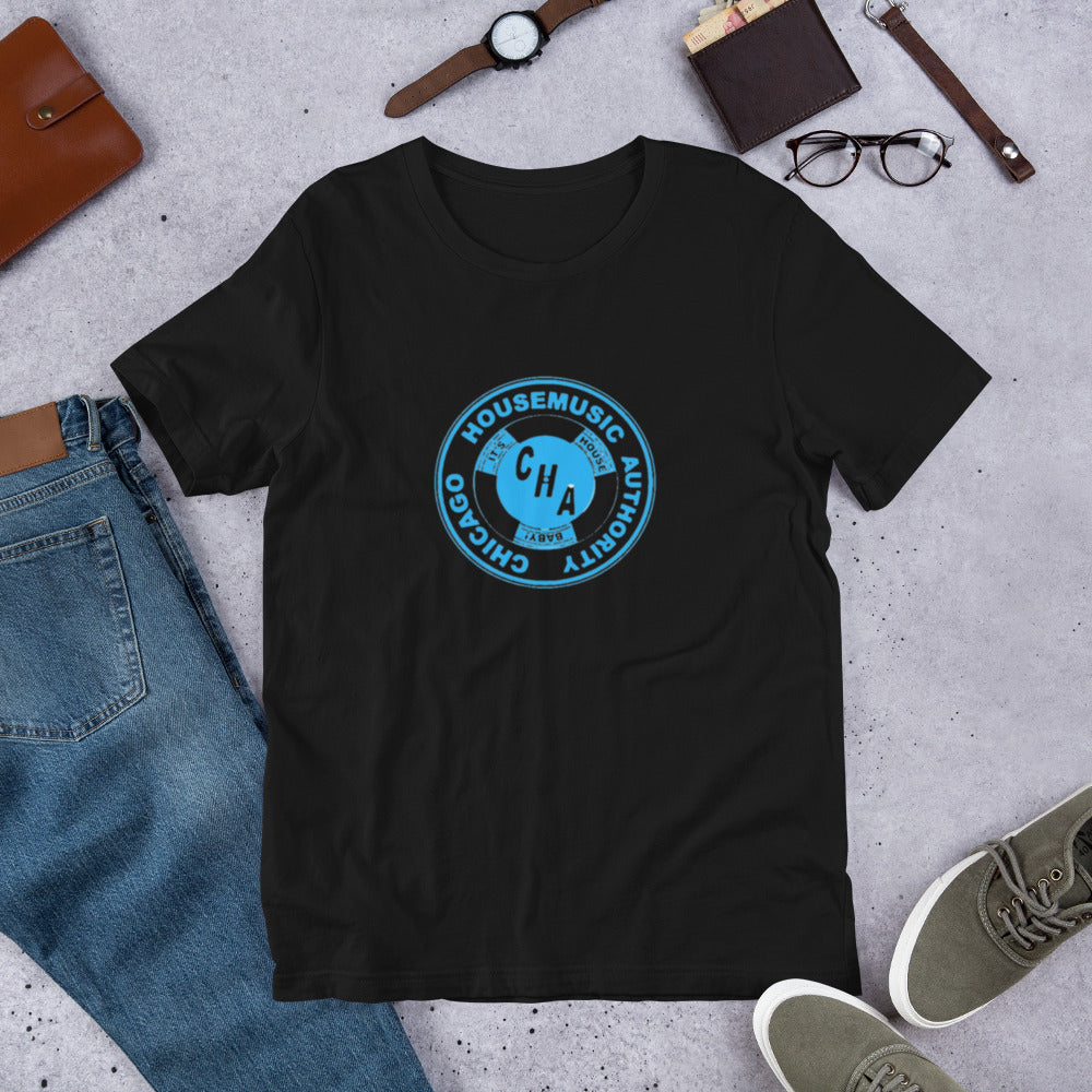 House token aka Chicago House Music  Authority sky blue print Unisex t-shirt