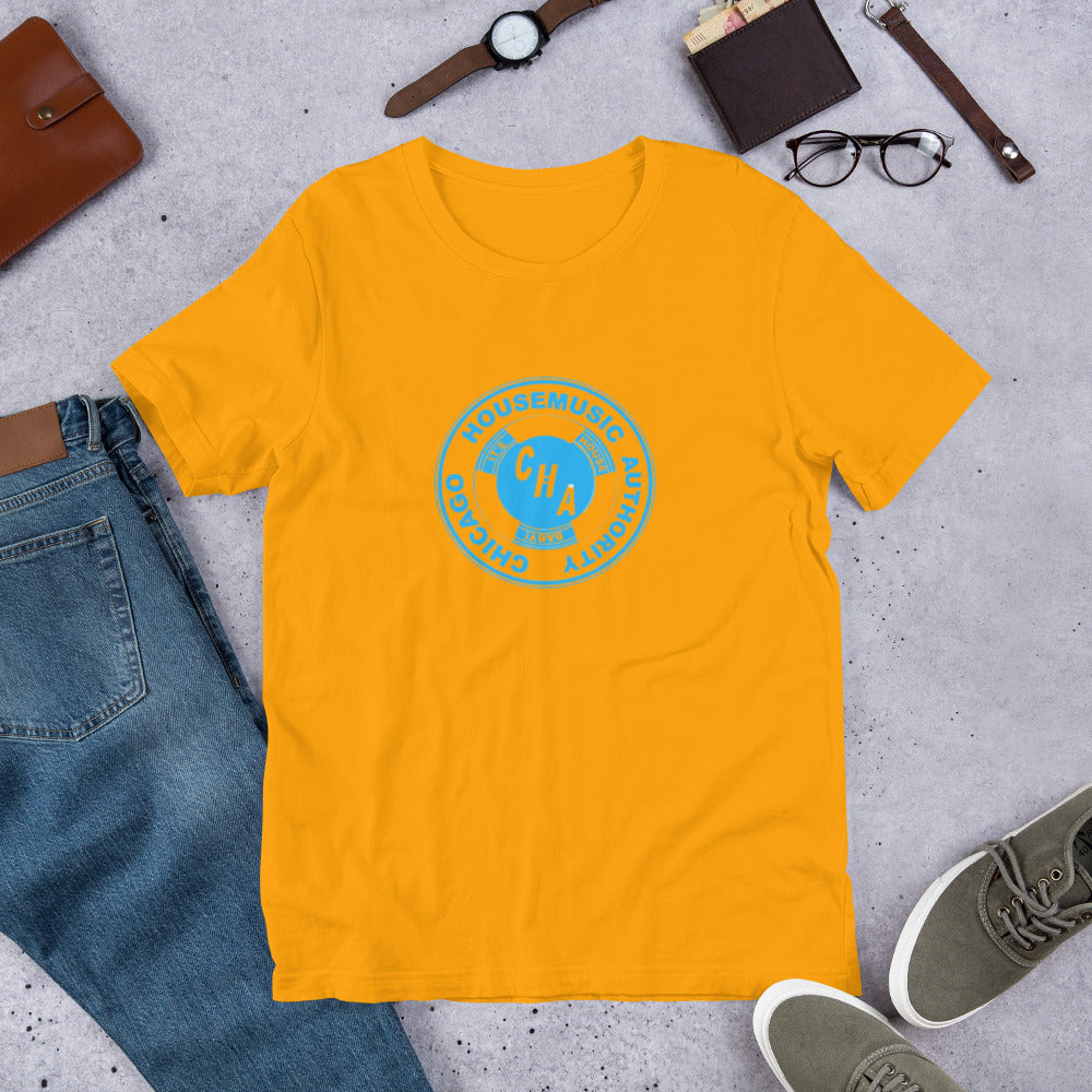 House token aka Chicago House Music  Authority sky blue print Unisex t-shirt