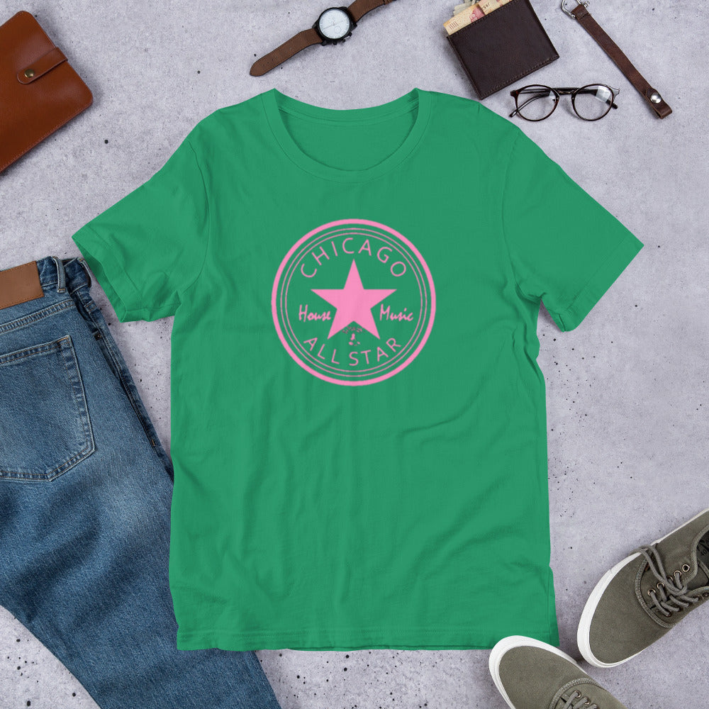 Chicago House Music All-Star pink print Unisex t-shirt