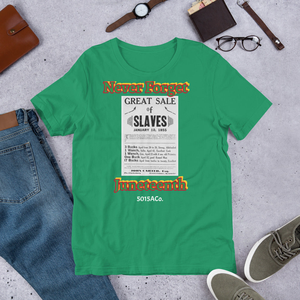 Never Forget Juneteenth Unisex t-shirt