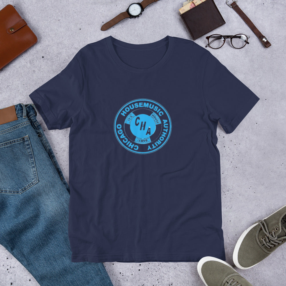 House token aka Chicago House Music  Authority sky blue print Unisex t-shirt