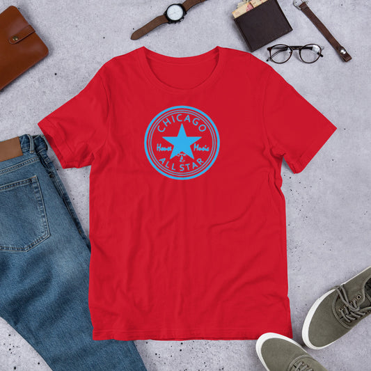 Chicago House Music All-Star lite blue print Unisex t-shirt