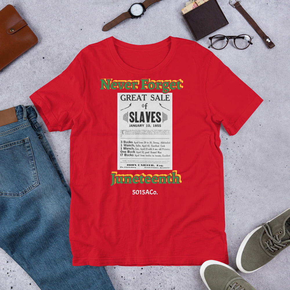 Never Forget Juneteenth Unisex t-shirt