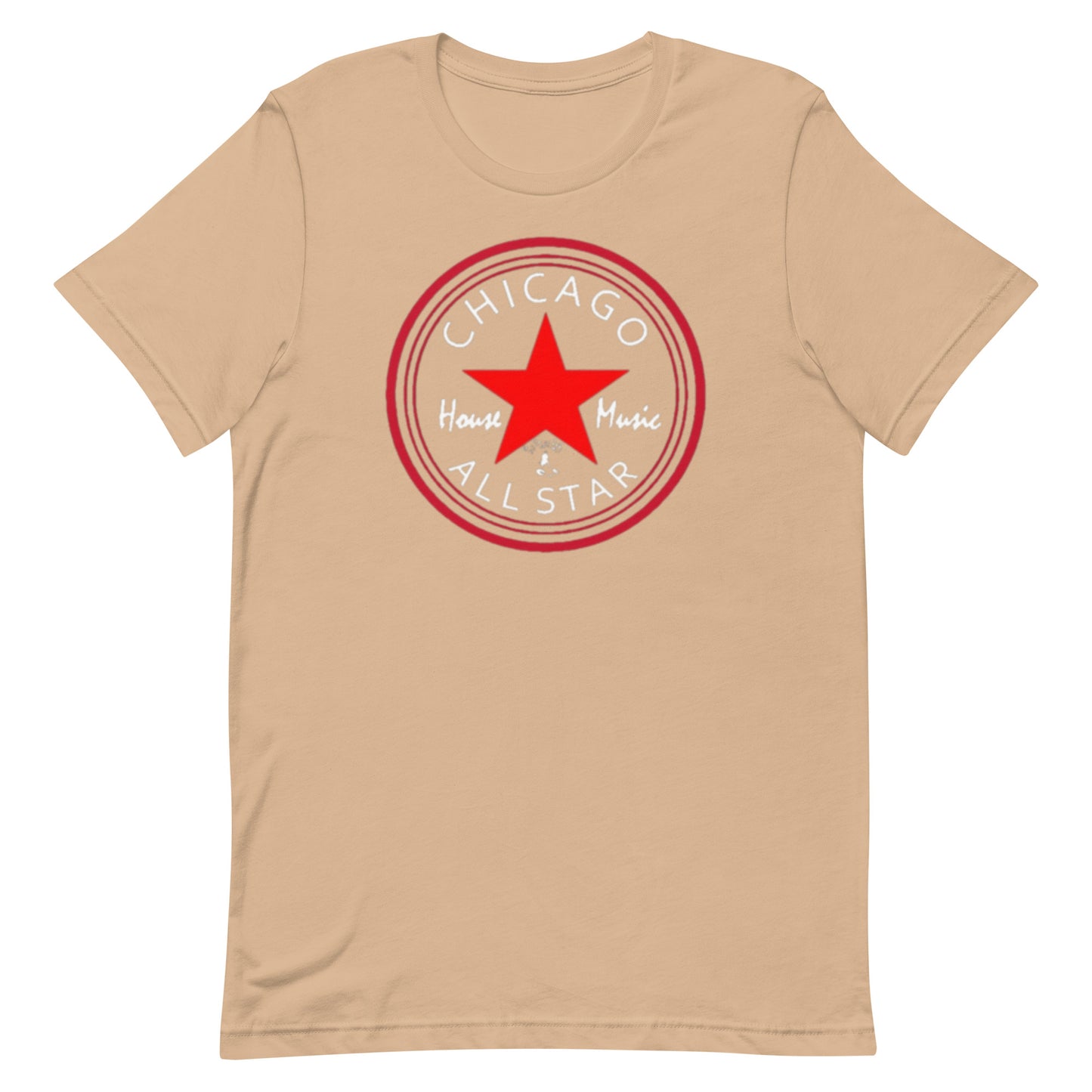 Chicago House Music All-Star, red star with white print (IHB) Unisex t-shirt