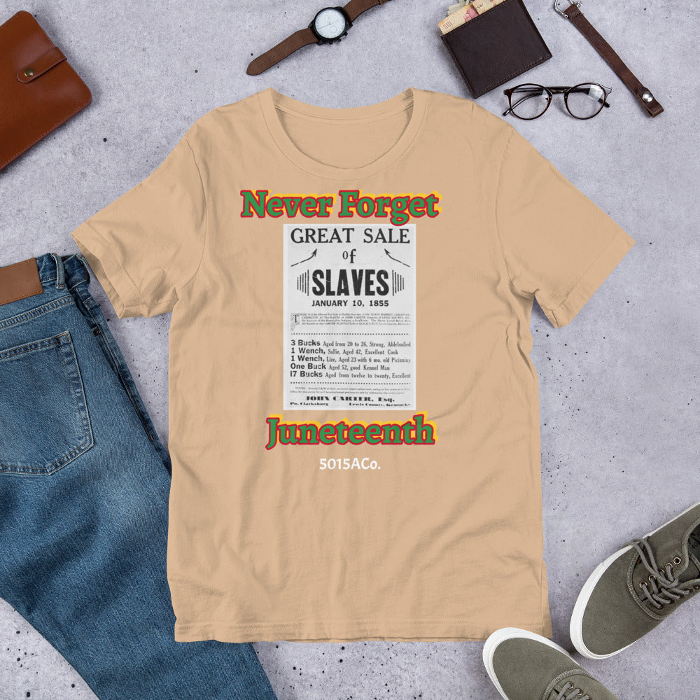 Never Forget Juneteenth Unisex t-shirt