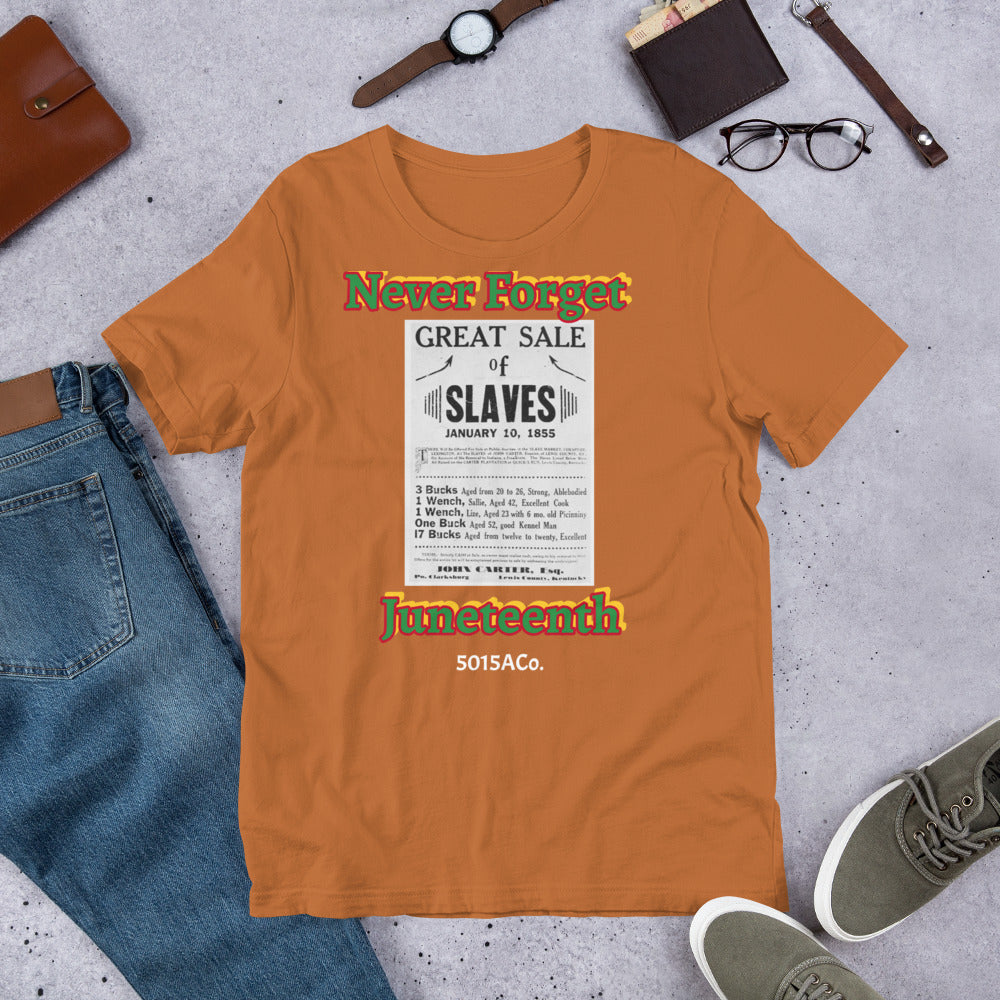 Never Forget Juneteenth Unisex t-shirt