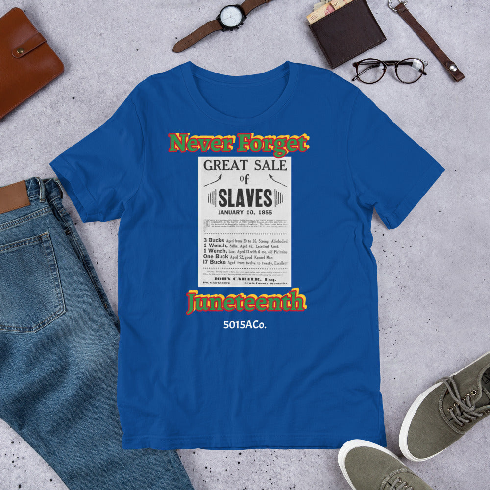 Never Forget Juneteenth Unisex t-shirt