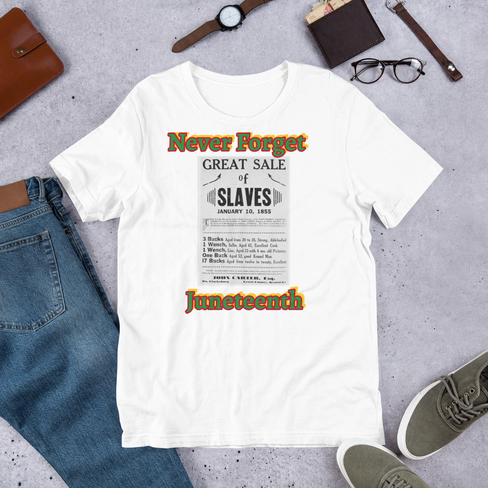 Never Forget Juneteenth Unisex t-shirt