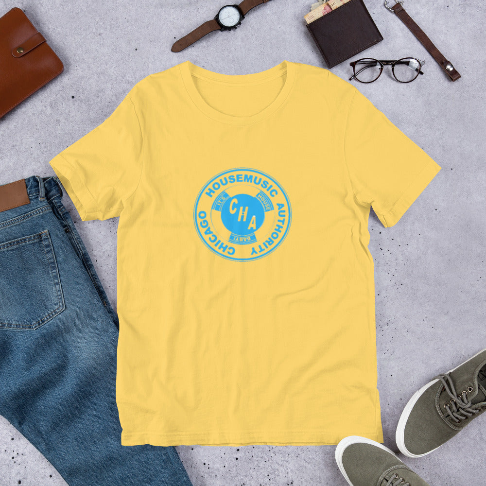 House token aka Chicago House Music  Authority sky blue print Unisex t-shirt