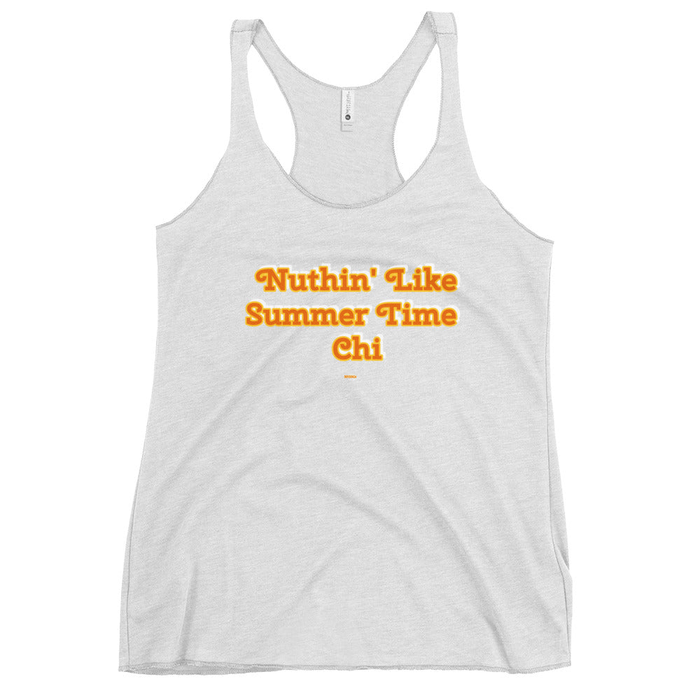 Summer Time Chi orange/gold print Women's Racerback Tank