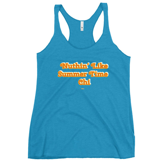 Summer Time Chi orange/gold print Women's Racerback Tank